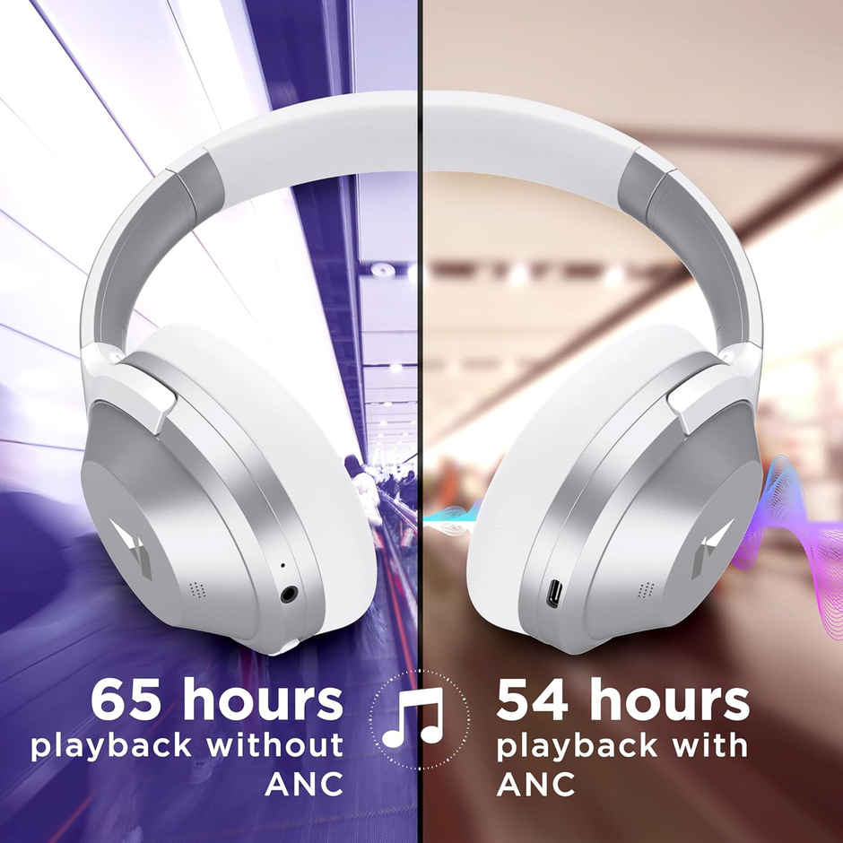 boAt Nirvanaa 751 ANC Over Ear Bt Headphones W ANC Upto 33Db 65H Playtime - Sterling Silver