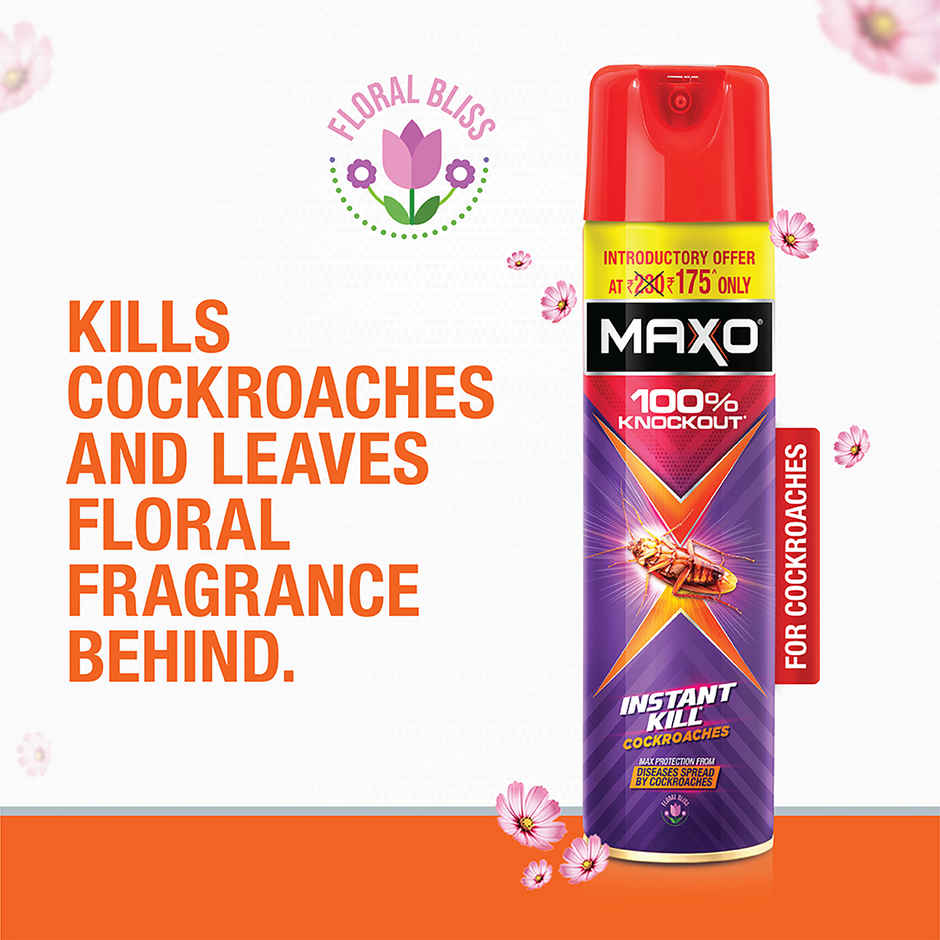 Maxo Crawling Insect Killer, Cockroach Killer Spray | Floral Fragrance