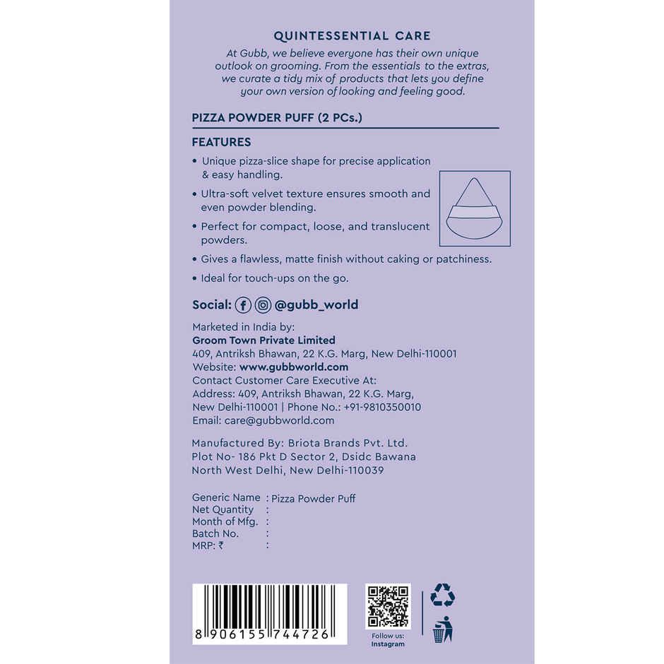 GUBB Make up Sponge Pizza Puff Shape