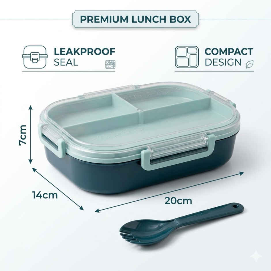 ReeQ Kids Stainless Steel Lunch Box Giraffe Blue Orange