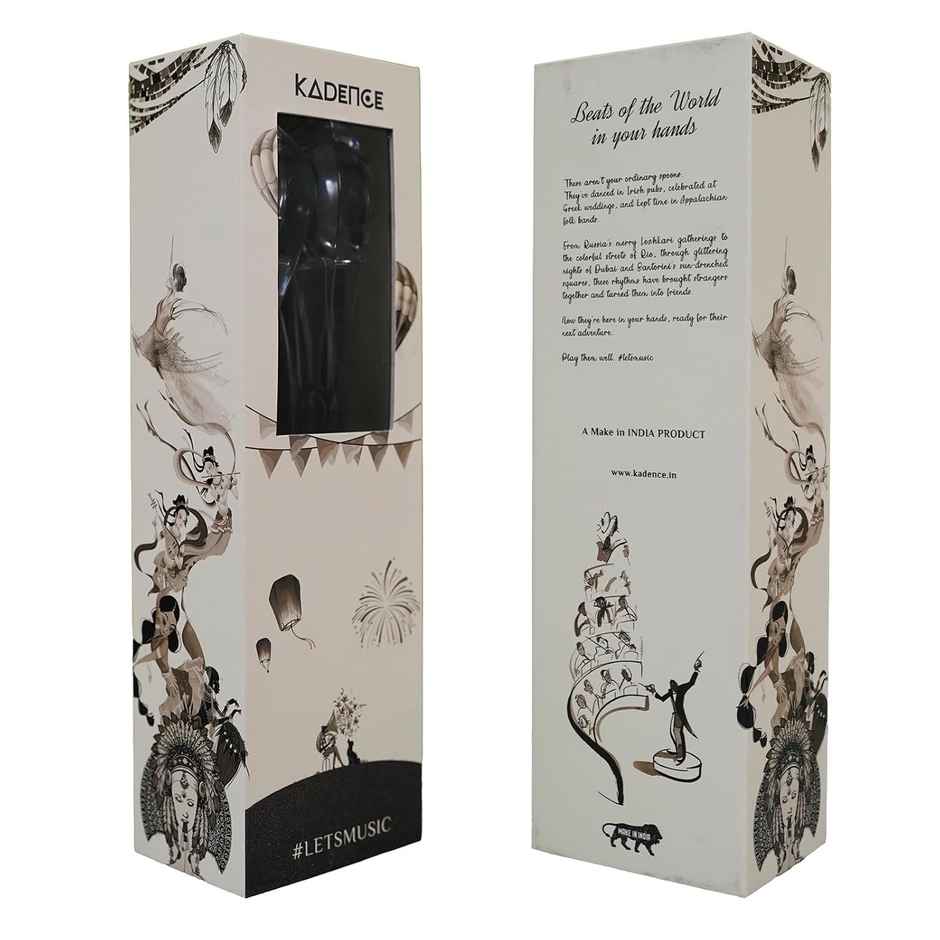 Kadence Musical Spoons | Hand Percussion Instrument | Crystal Clear Design | 9 Inch