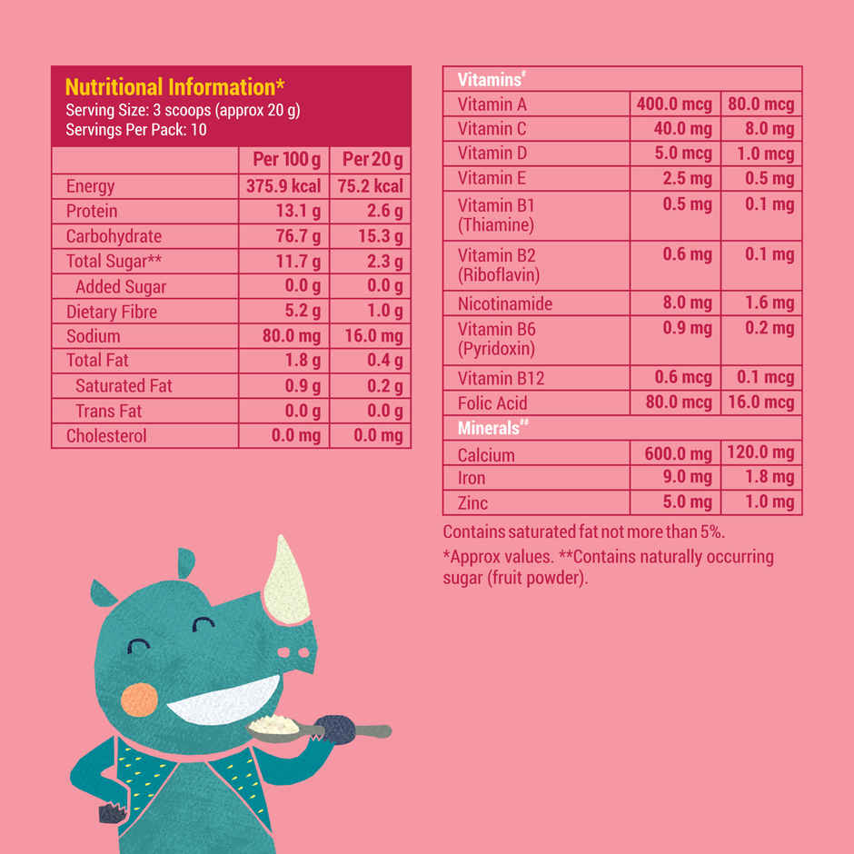 Slurrp Farm Strawberry, Ragi and Rice Cereal with Milk and No Added Sugar