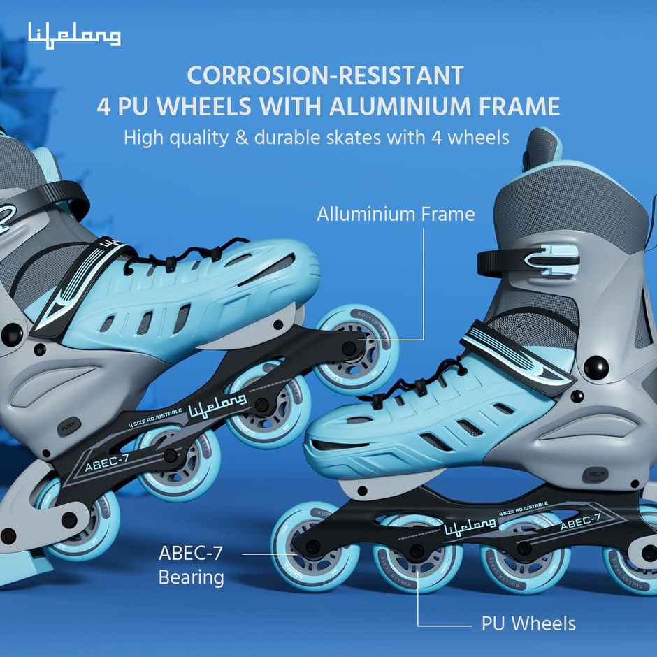 Lifelong Skating Shoes - Roller Skate Shoes - 4 Wheels Inline Skates for Boys & Girl - Size 31-34
