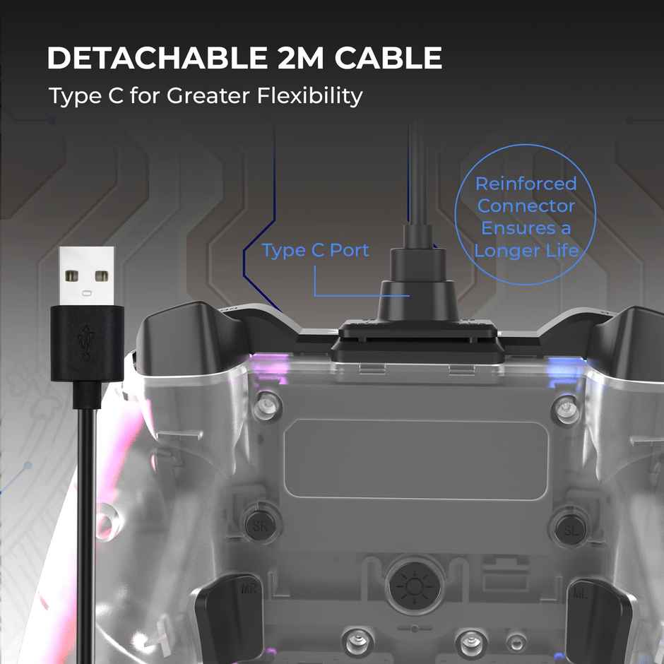 EvoFox Elite X RGB Wired Gamepad for PC - Transparent