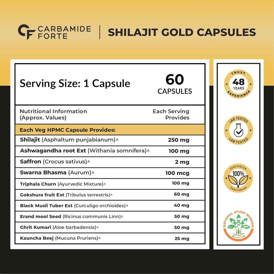 Carbamide Forte Shilajit Gold Capsules For Men