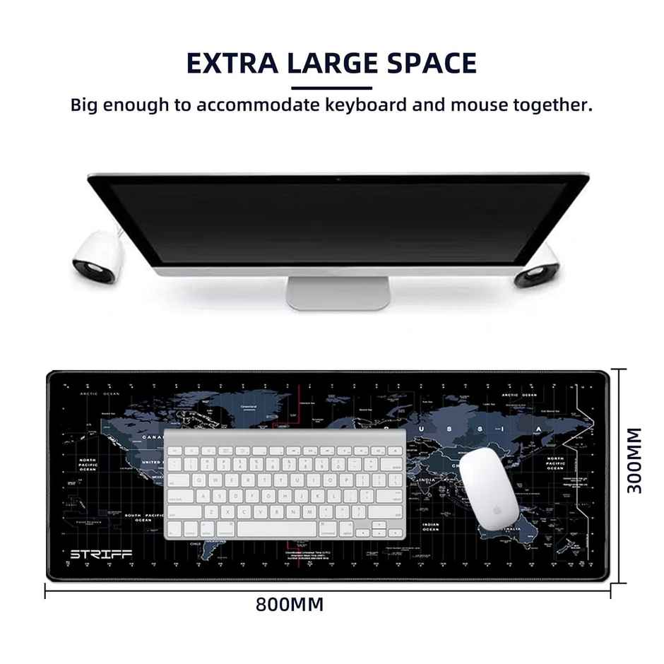 Striff World Map Extended Size (800 Mm X 300 Mm X 2 Mm) Gaming Mouse Pad Desk Mat(World Map)