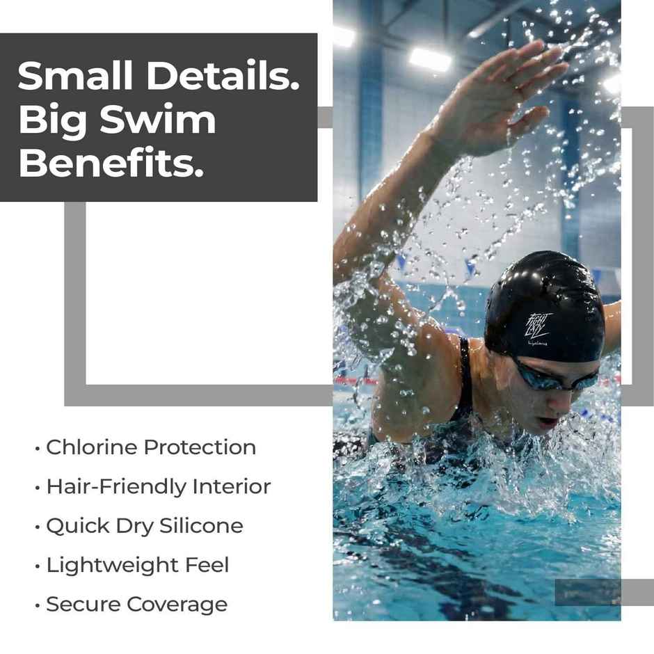 Lifelong Women's Silicone Swimming Cap | Black