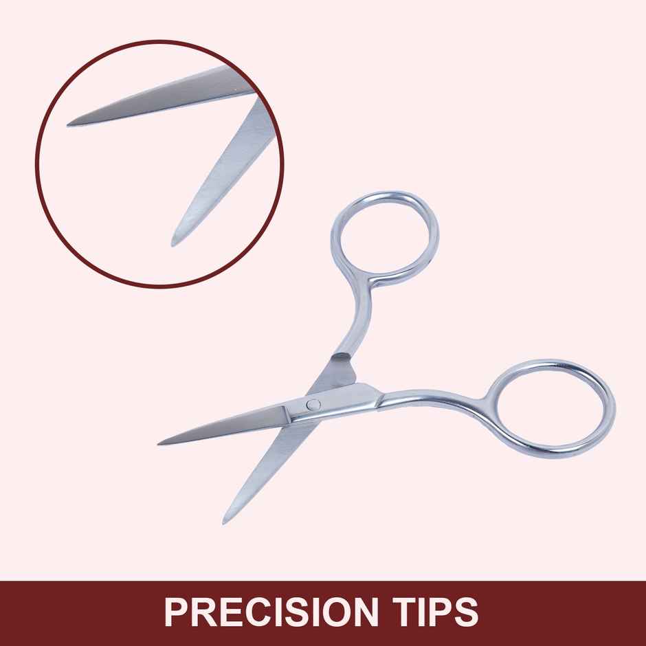 Bronson Professional Pointed ScisBAUs for Eyebrow, Beard, and Nose Hair Trimming (Stainless Steel)