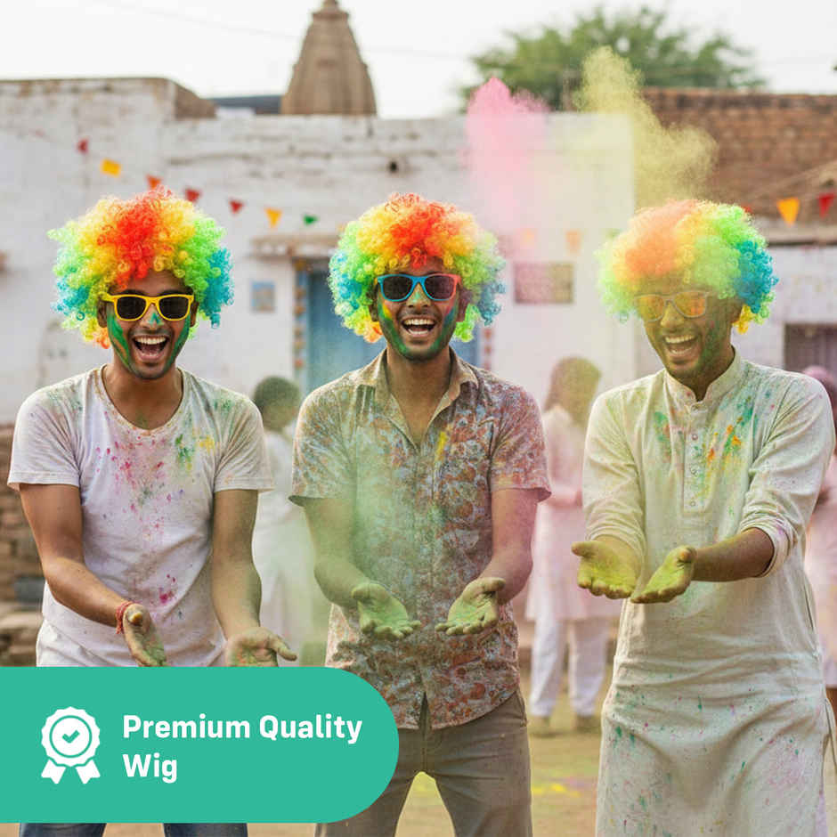 Colorful Wigs for Holi Party Hair Wig for Kids, Men and Women | Party Propz