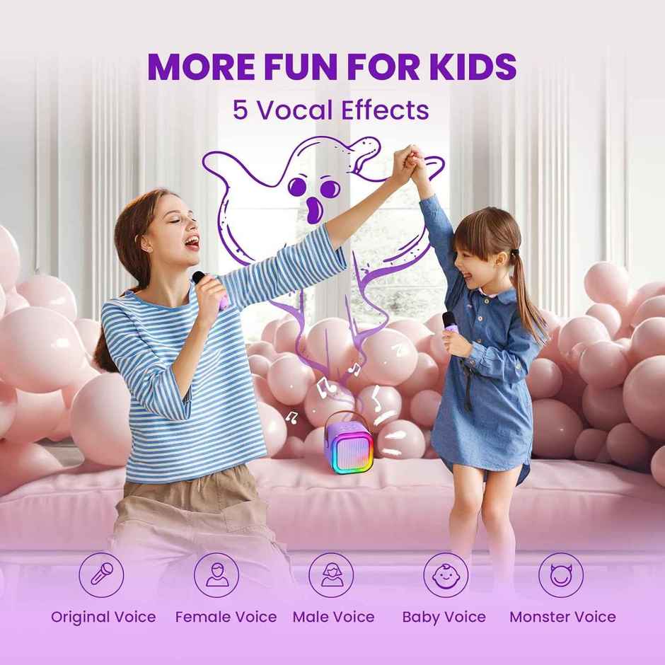 Kidara Karaoke Bluetooth Speaker with Mics (Multicolour)
