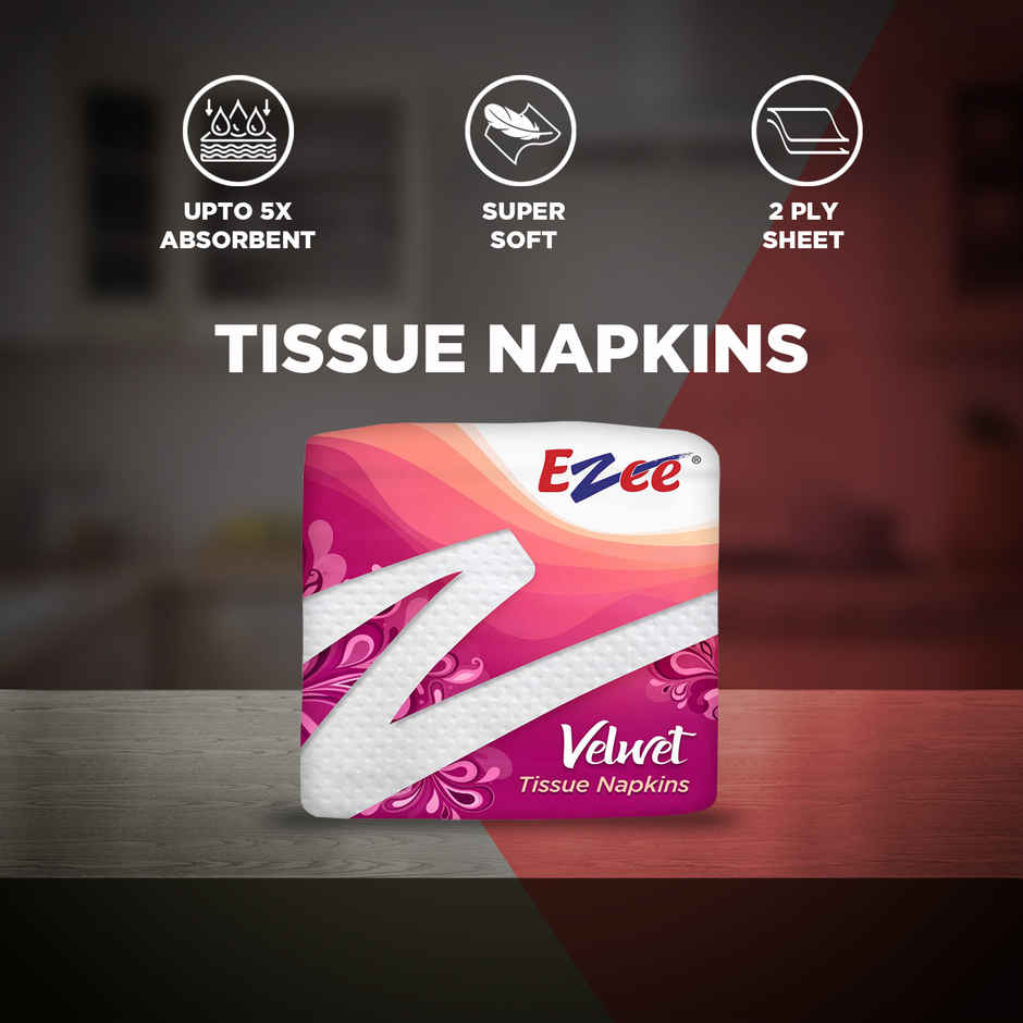 Ezee Velvet Tissue Paper Napkins | 100 Sheets