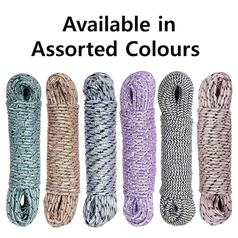 Kuber Industries Nylon Synthetic Cloth Drying Rope|Cloth Drying Wire|20 MTR|Multicolor