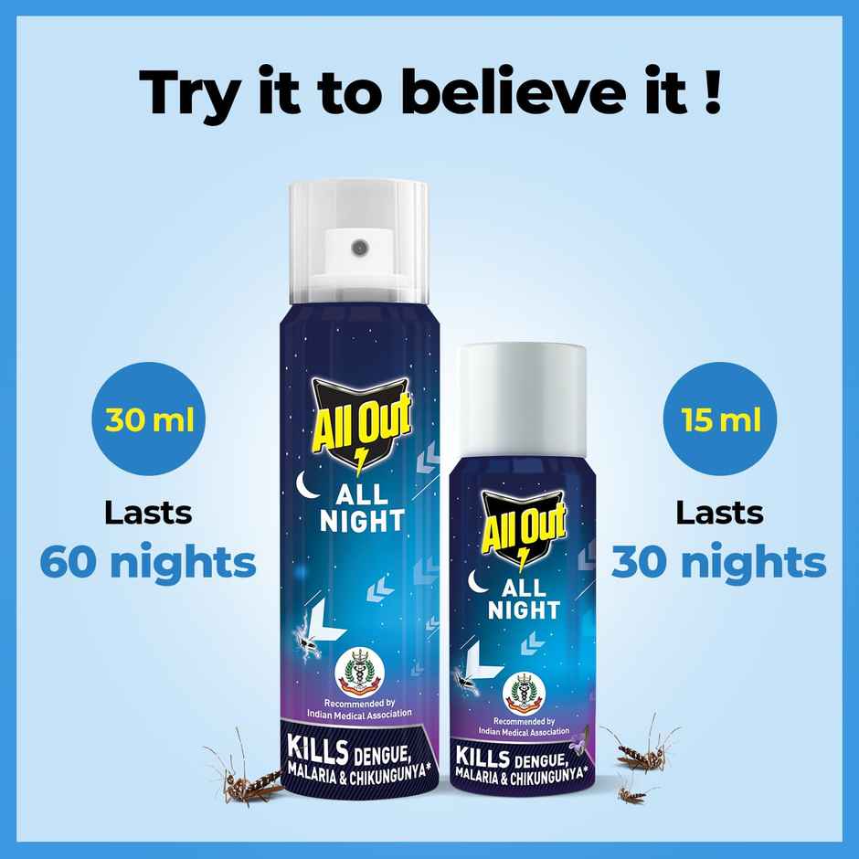 All Out All Night Mosquito Repellent Spray | 12 Hours Protection | Lasts 60 Nights