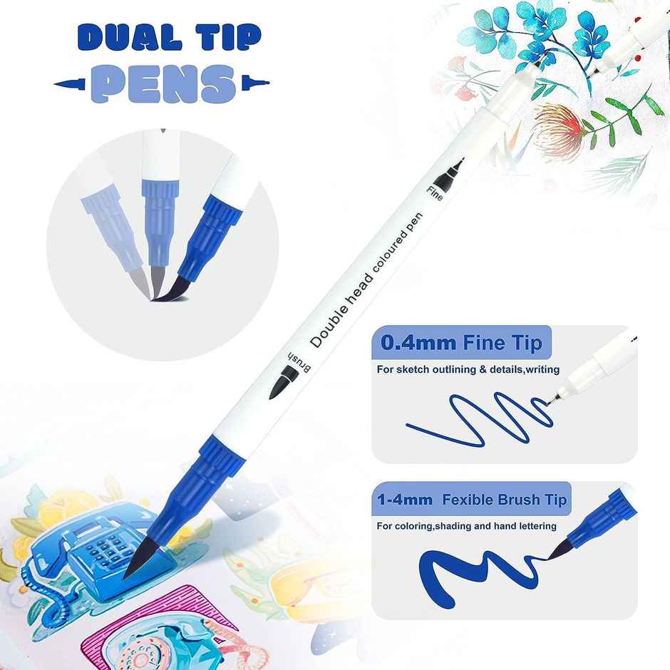 12 Color Dual Tip Brush Pen