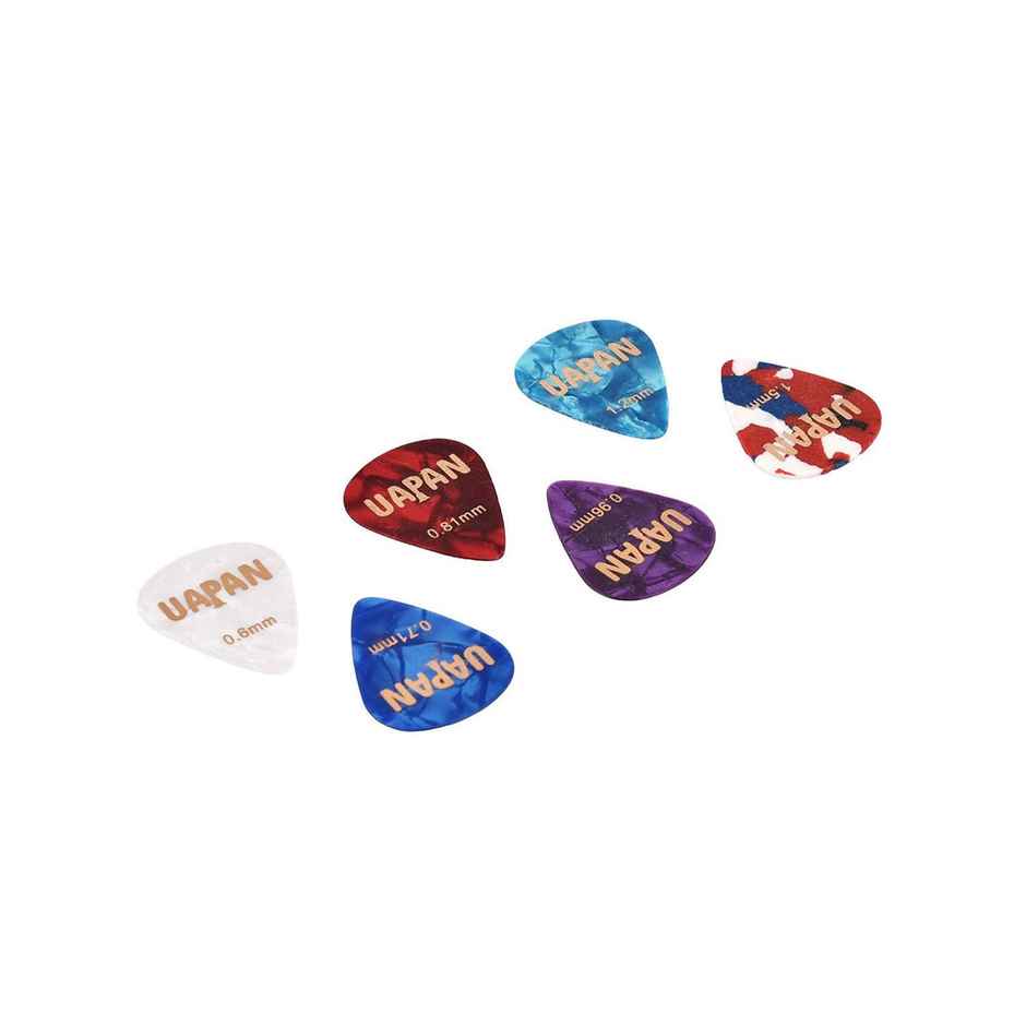 UAPAN Guitar Plectrums Pick 6 Pieces Multi Color with Holder