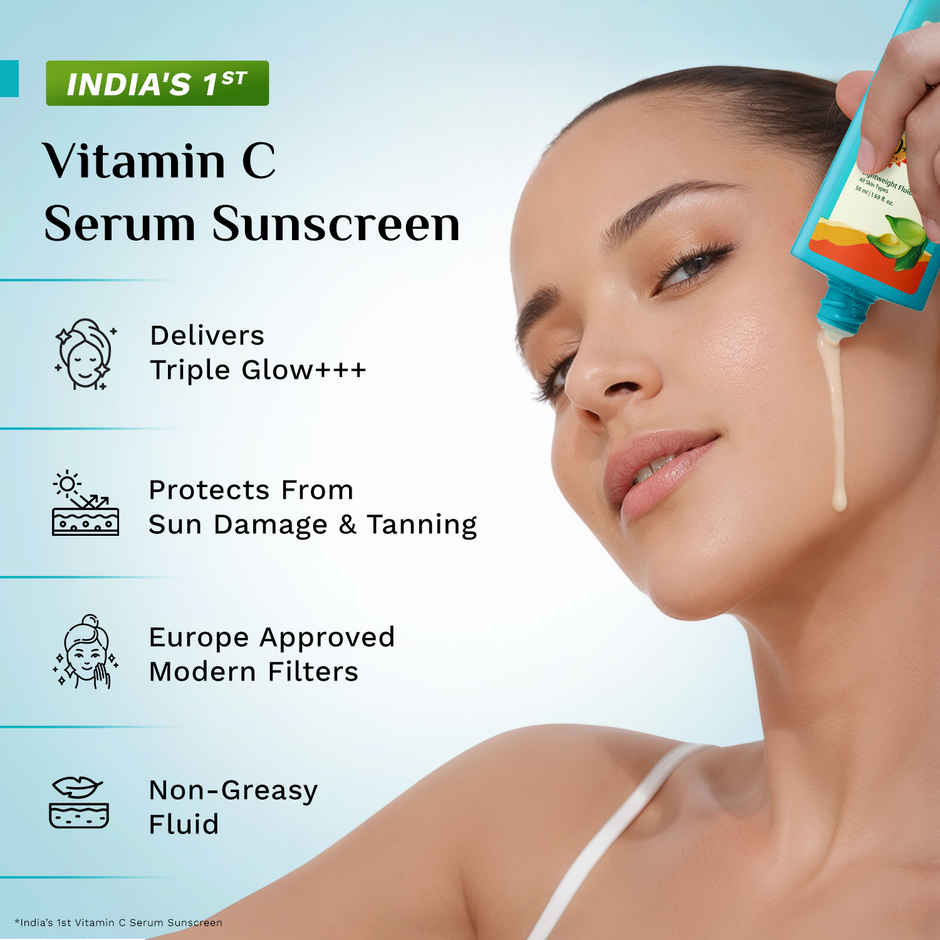 Pilgrim 5% Vitamin C Complex Brightening Serum Sunscreen SPF 50+ PA++++ with Niacinamide
