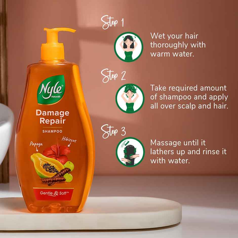 Nyle Naturals Damage Repair Shampoo With Goodness Of Papaya And Hibiscus