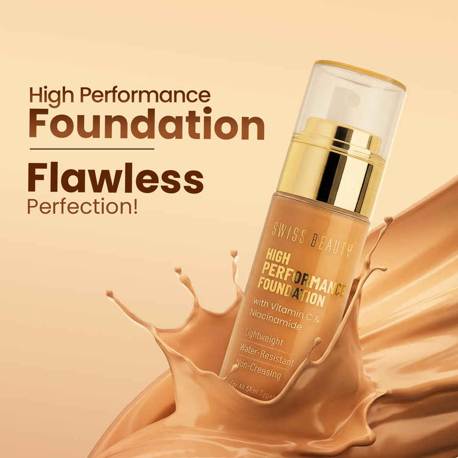 Swiss Beauty High Performance Foundation With Vitamin C & Niacinamide | 04 Natural Nude
