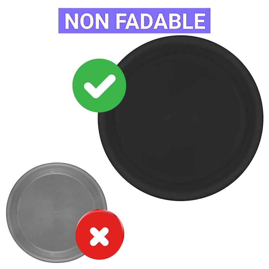 Nayra Plant Tray/Saucer Round Black Plastic Tray for Plant pots | 6 Inch | 12 Pcs