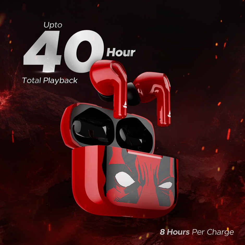 boAt Airdopes 161 TWS Earbuds w/ 40H Playtime, ASAP Charge , 13mm Drivers & ENx Tech (Assassin Red)