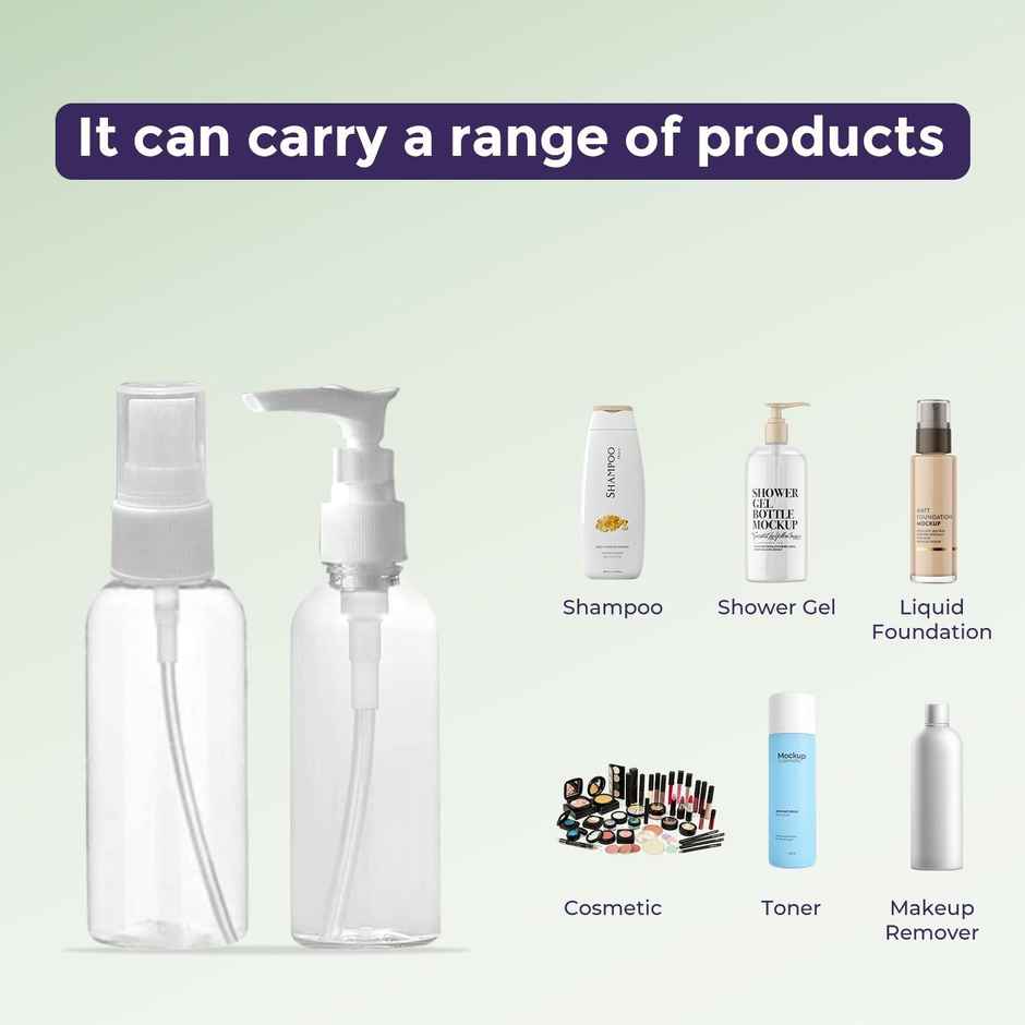 Travel Bottles Kit | Portable Refillable Toiletry Containers Set | Pack of 2