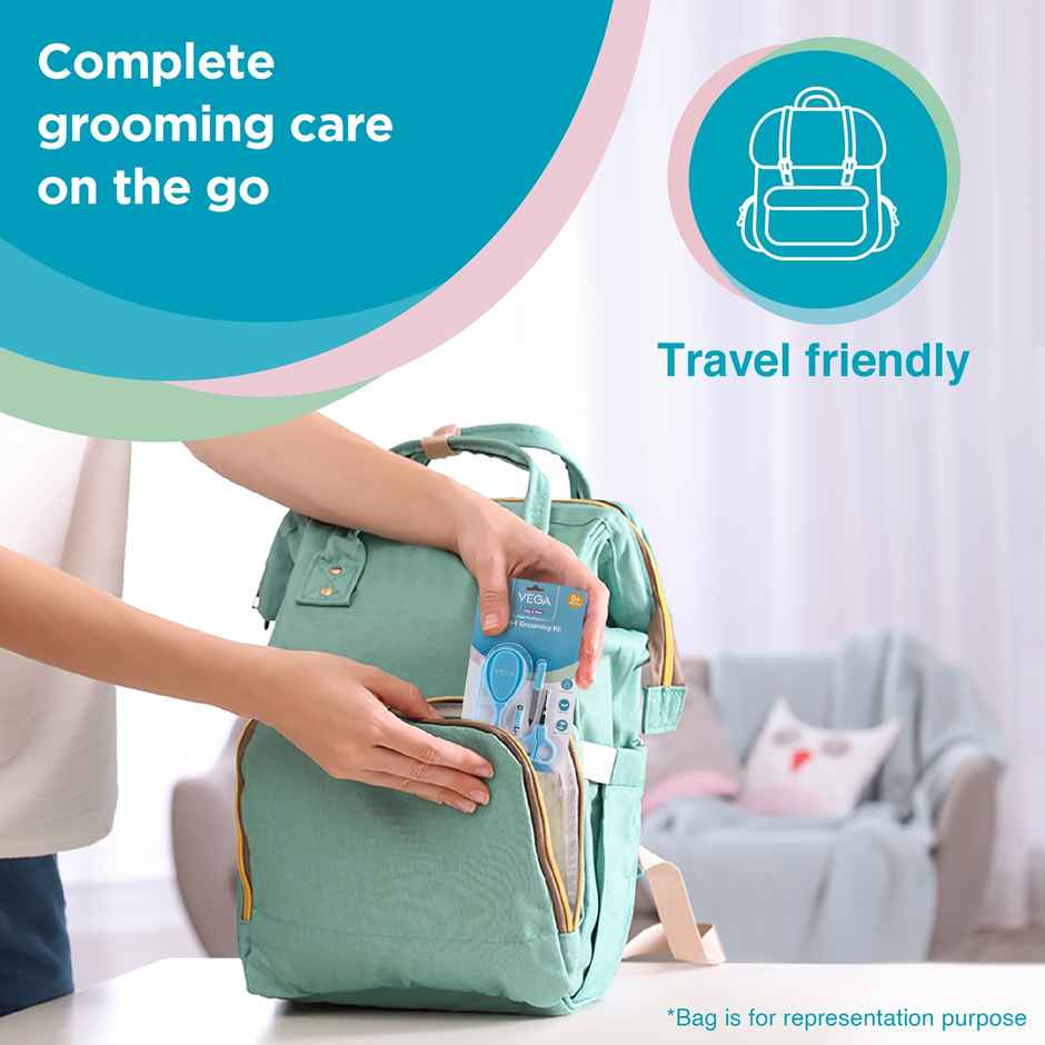 Vega Baby & Mom 5-In-1 Grooming Kit - Blue- Bpa Free| Gentle, Safe & Hygienic | Vbga3-03