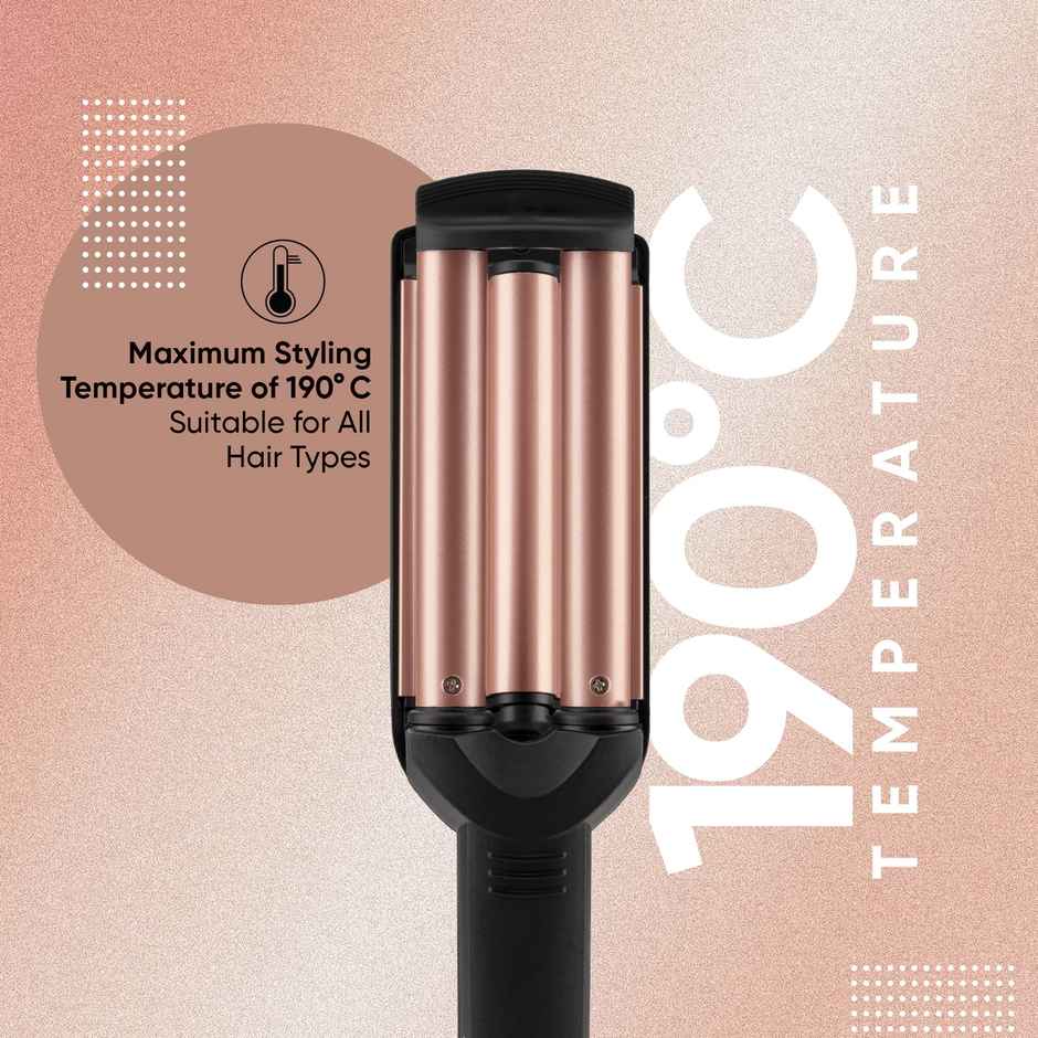 Vega I-Wave Hair Waver for Women with Ceramic Coated Barrel, Soft & Deep Wave Hair Curls (VHWR-01)