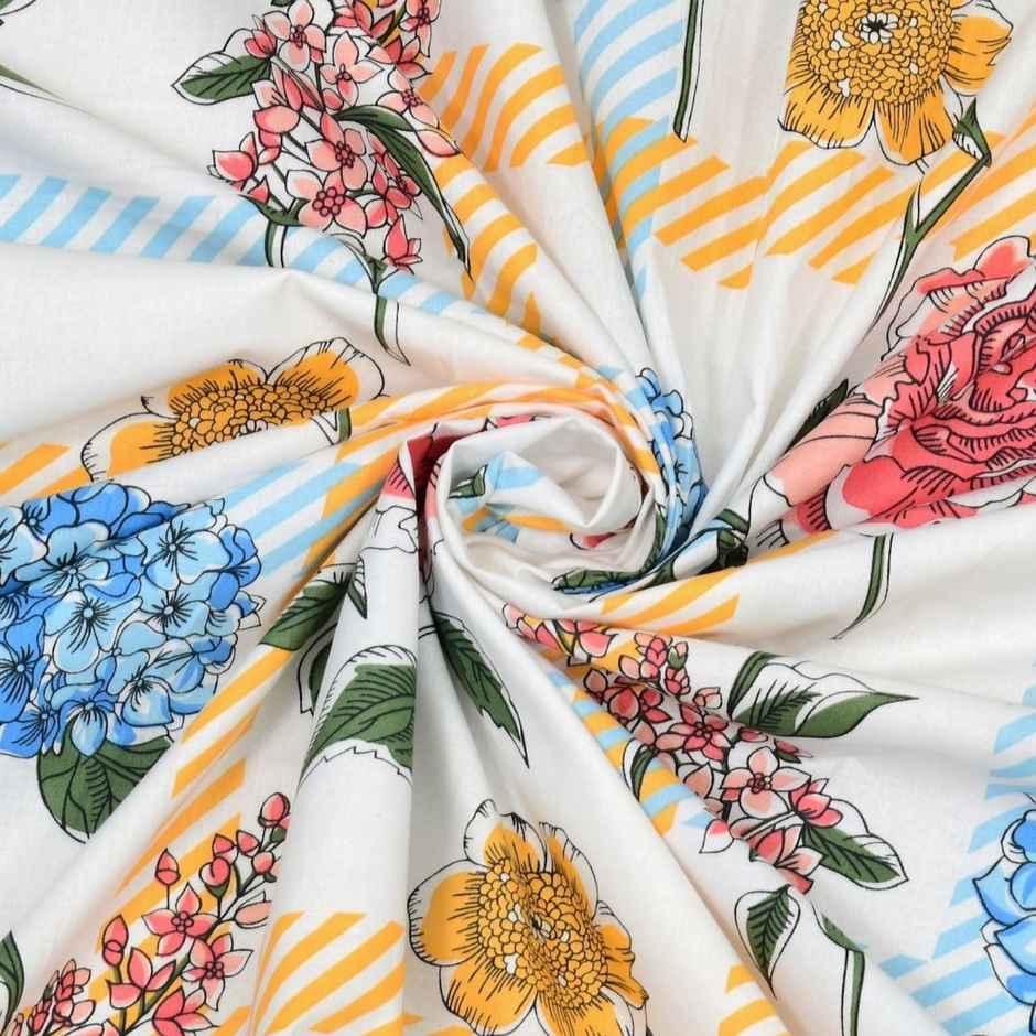 Bombay Dyeing Florentine 144 TC 100% Cotton Orange Double Size Bedsheet with 2 Pillow Covers