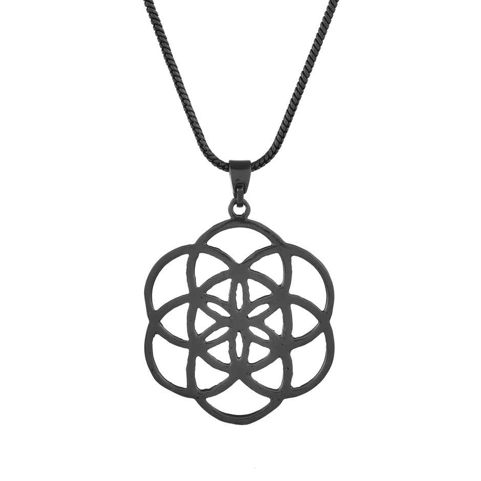 Voylla | Eclipse Intricately Designed Black Pendant for Men