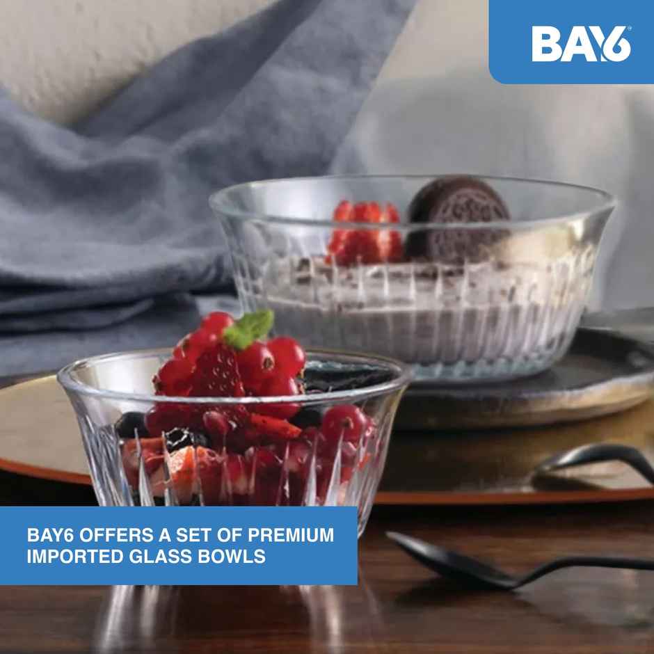 BAY6 Imported Glass Bowl Set - 175 ml - (6pc)