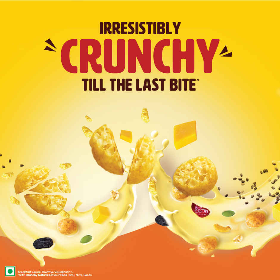 Saffola Muesli Mango Crunch - with Real Alphonso Mango | with Crunchy Flavour Pops