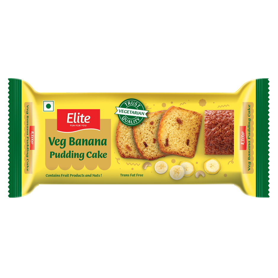 Elite Veg Banana Pudding Sliced Cake