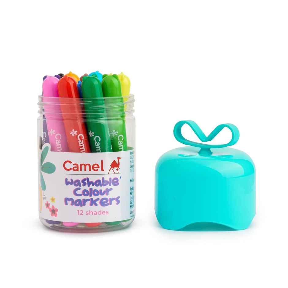 Camel Washable Colour Markers 12 Shades (Lid Colour May Vary)