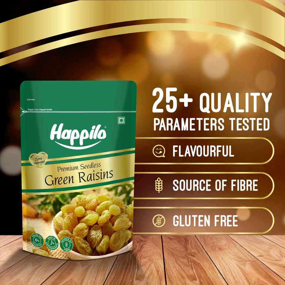 Happilo Premium Seedless Green Raisin | Kishmish | Dry Fruits