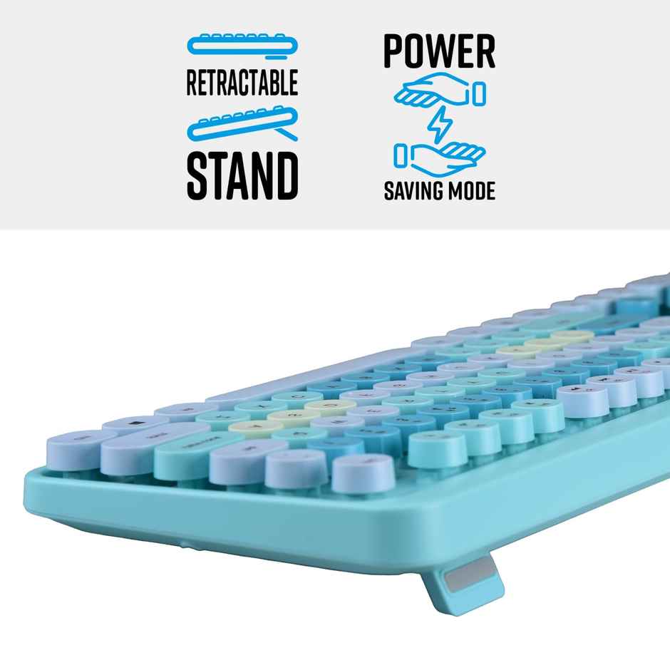 Zebronics Companion 301 2.4Ghz Wireless Keyboard & Mouse Combo With Uv Printed (Aqua Green)