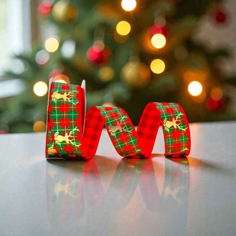 Red Green Decorative Reindeer Ribbon | Christmas | Special You