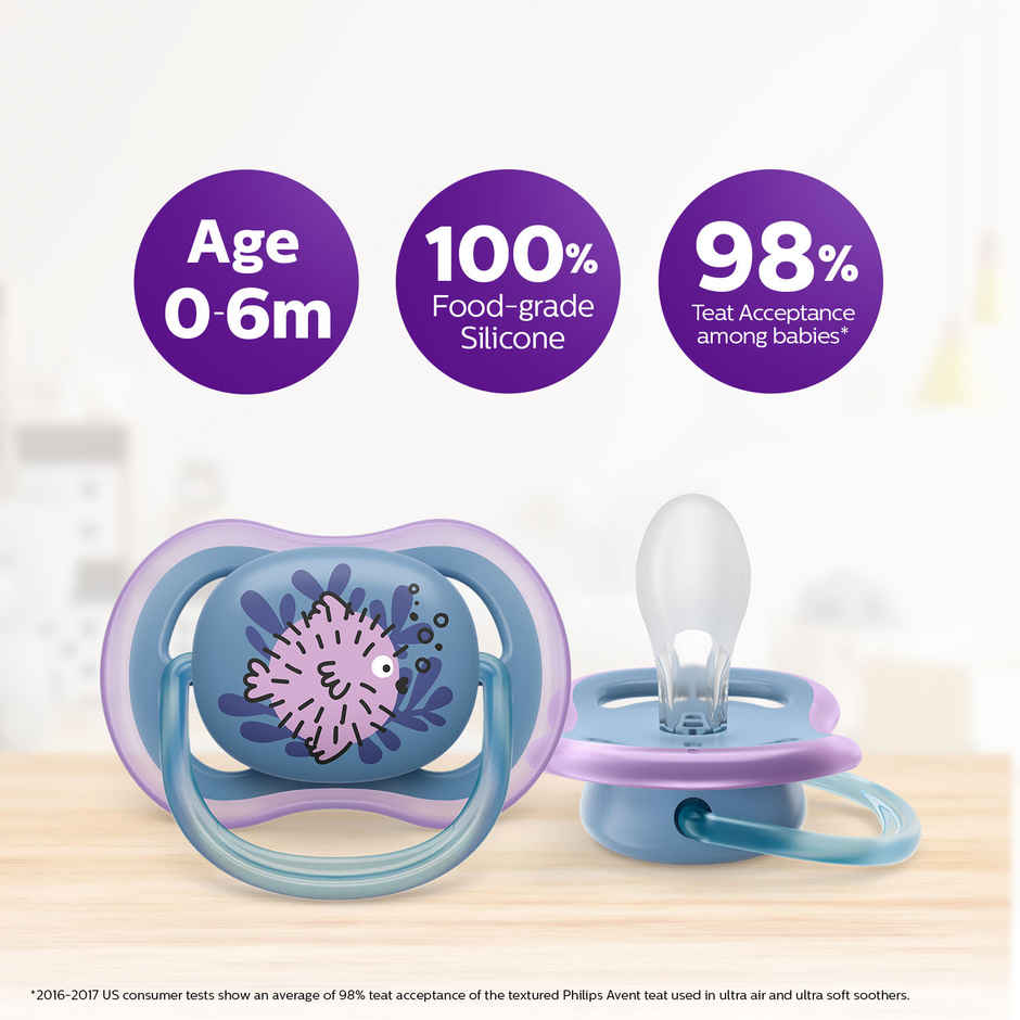 Philips Baby Care Avent SCF085/61 SOOTHER AIR 6-18M GIRL X2