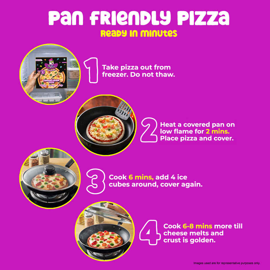 HyFun Tandoori Paneer Pizza, Cheesy Snack | Frozen