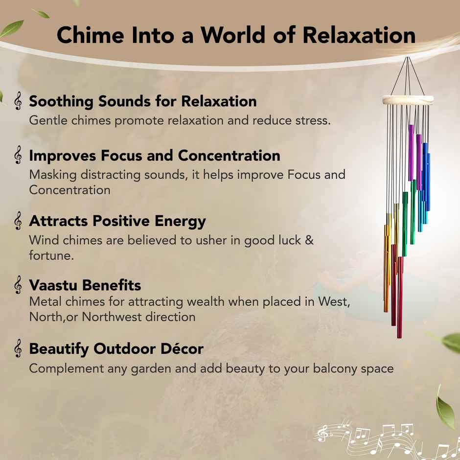 Ekhasa Positive Energy Aluminium Wind Chimes For Home, Balcony, Outdoor, Garden Decoration
