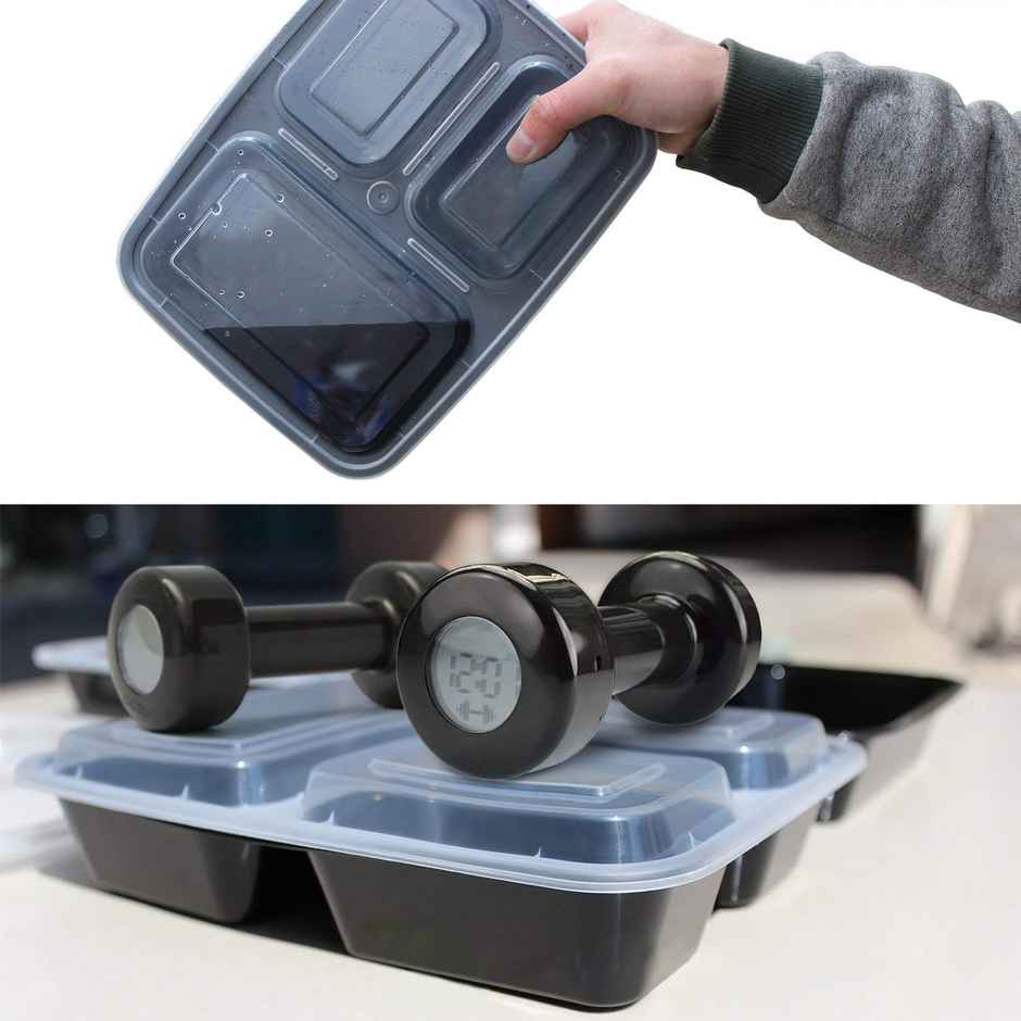 Disposable Rectangle Meal Box | 3 Compartment | 140 x 190 x 42 | Pack Of 25 | Tempware
