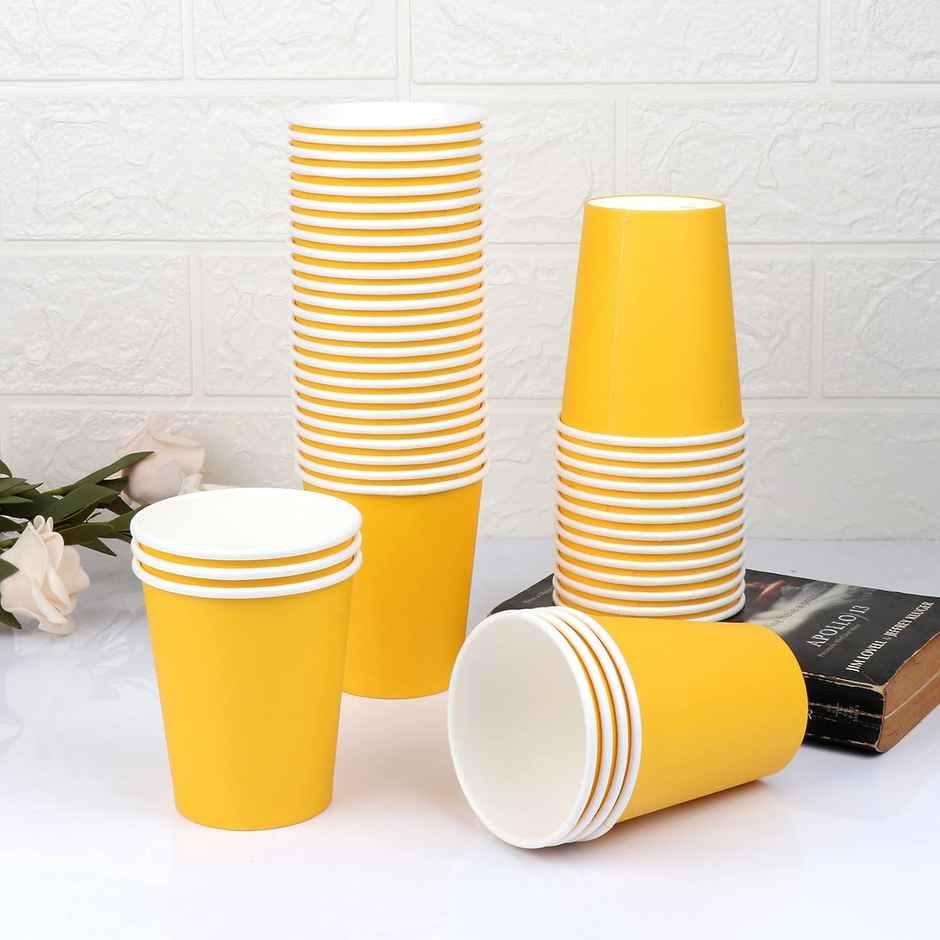 Premium Party Cups | Yellow | 360 ml | Pack of 10 | Urgo