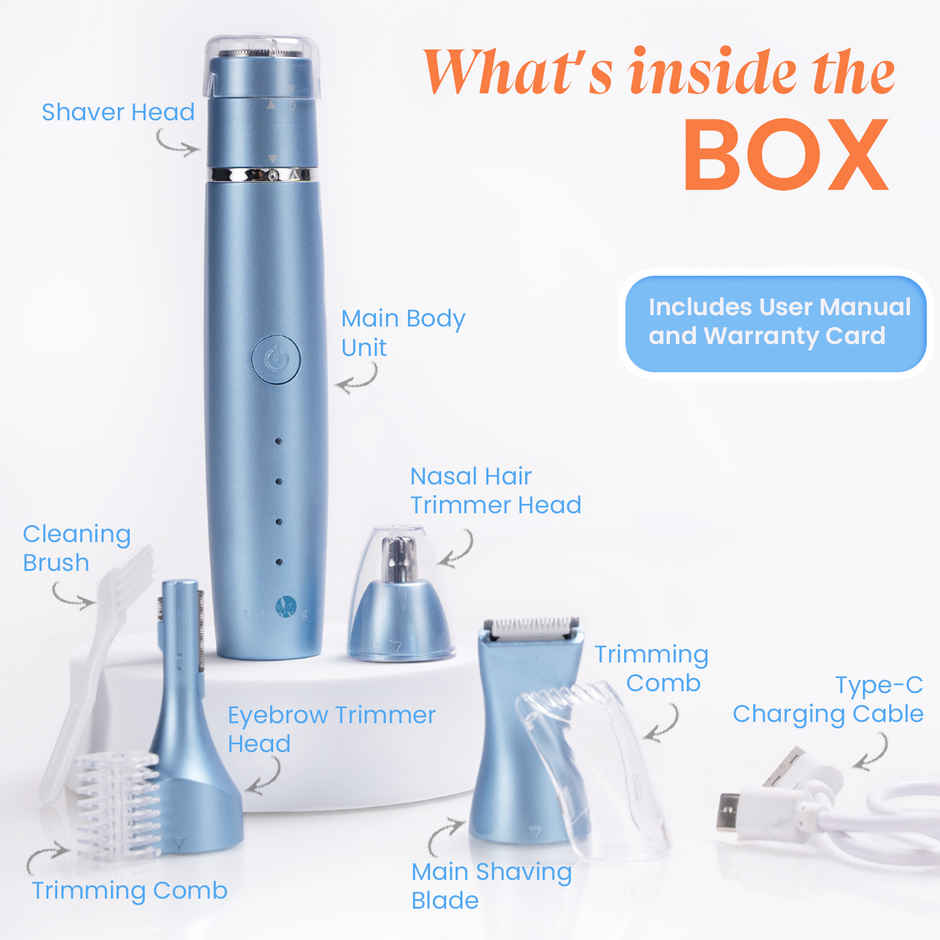 Urban Yog 7 in 1 Women's Trimmer | 100 Min Runtime | Full Body Grooming | Waterproof | Gentle