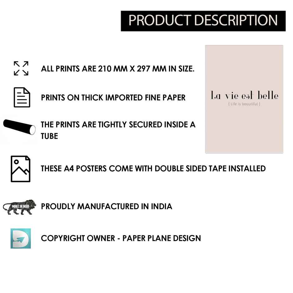 Paper Plane Design Good Vibes Inpiratinal Quotes Wall Posters | Set Of 12 | Size 29 x 21 cm | D8