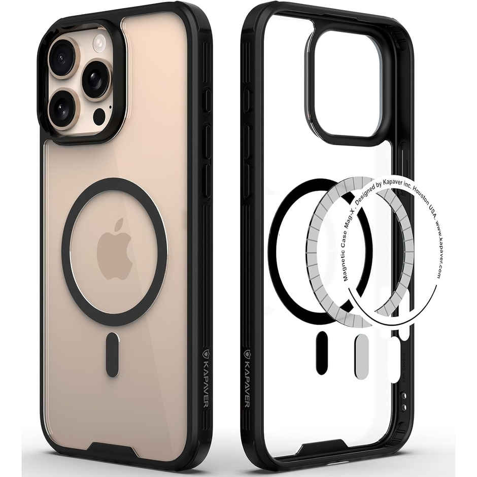 Kapaver Iphone 16 Pro Max Back Case | - Black | MagSafe Compatible