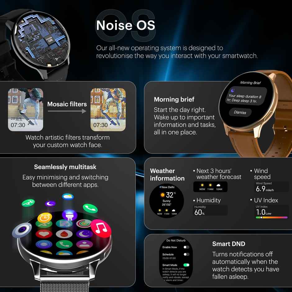 Noise Vortex Plus Smartwatch with Bluetooth Calling | 1.46" Display - Black Link