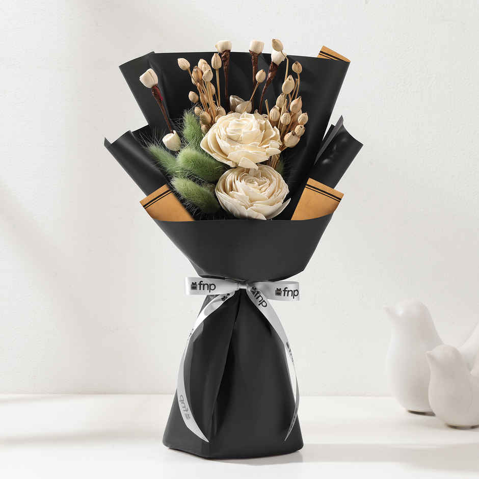 Nature's Grace Shola Pith Flower Bouquet | Gift Set | FNP
