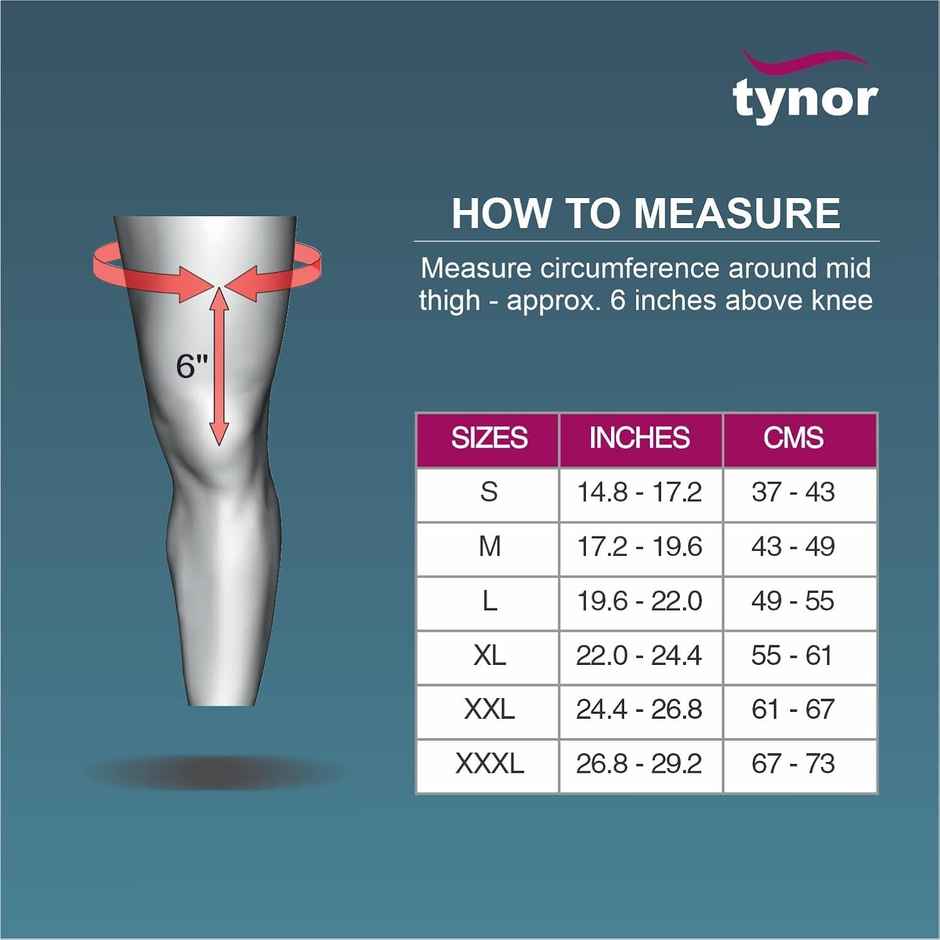 Tynor Knee Support Hinged (Neoprene) Grey XXXL