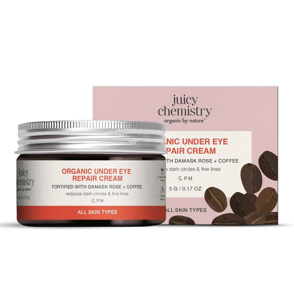 Juicy Chemistry Damask Rose & Coffee Under Eye Cream | Fine Lines & Puffy Under Eyes