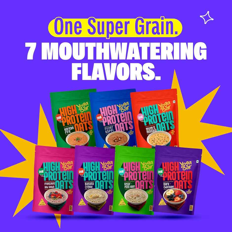 Yogabar 26 g High Protein Oats Variety | Pack of 7