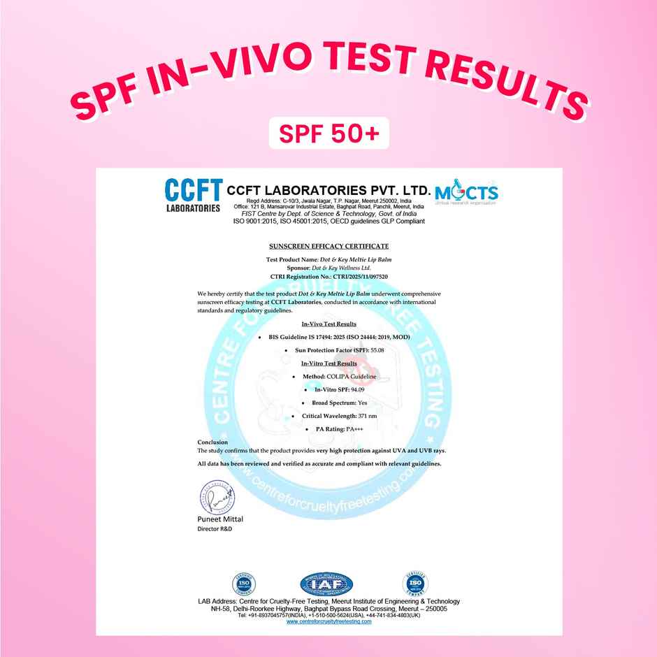 Dot & Key Meltie Lip Balm SPF 50+ PA+++, Strawberry Glaze